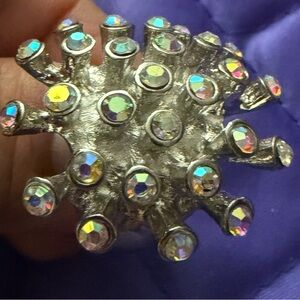 Elegant Silver Crystal Embellished Ring